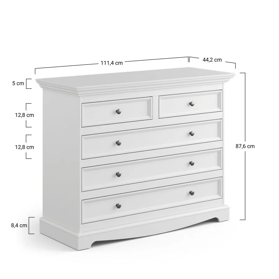Dimensions commode en pin collection Ancona