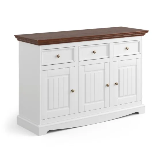 Commode en pin blanc et noyer collection Ancona
