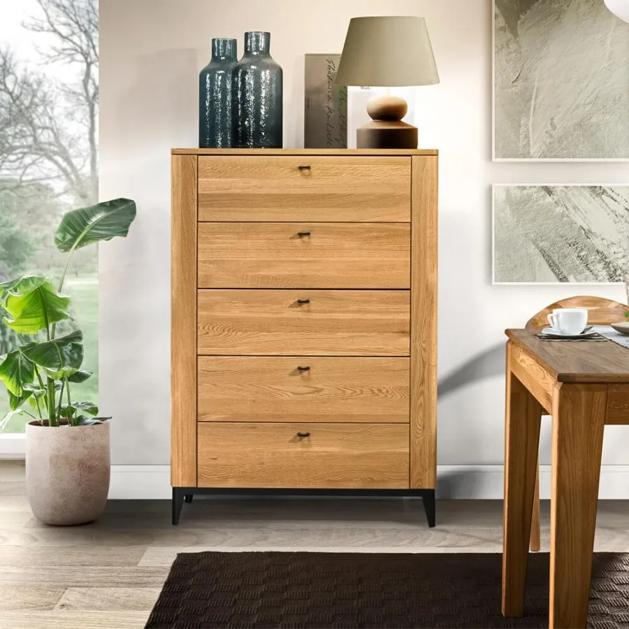 Commode chêne clair avec tiroirs collection AURO