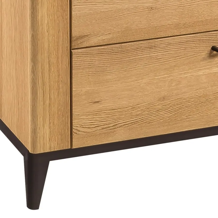 Commode bois à tiroirs pieds en métal noir collection AURO