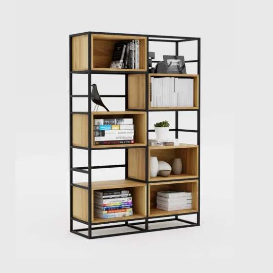Bibliothèque bois et métal collection Flexa