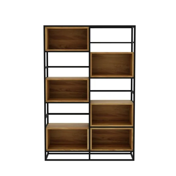 Bibliothèque bois et métal noir collection Flexa