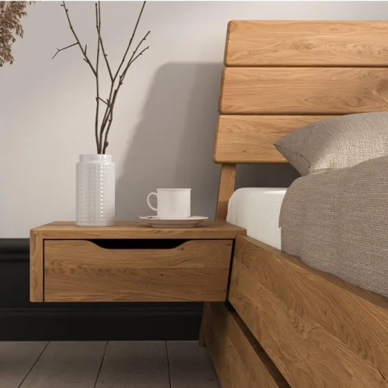 Table de chevet bois massif pour lit avec rangements collection TWIST