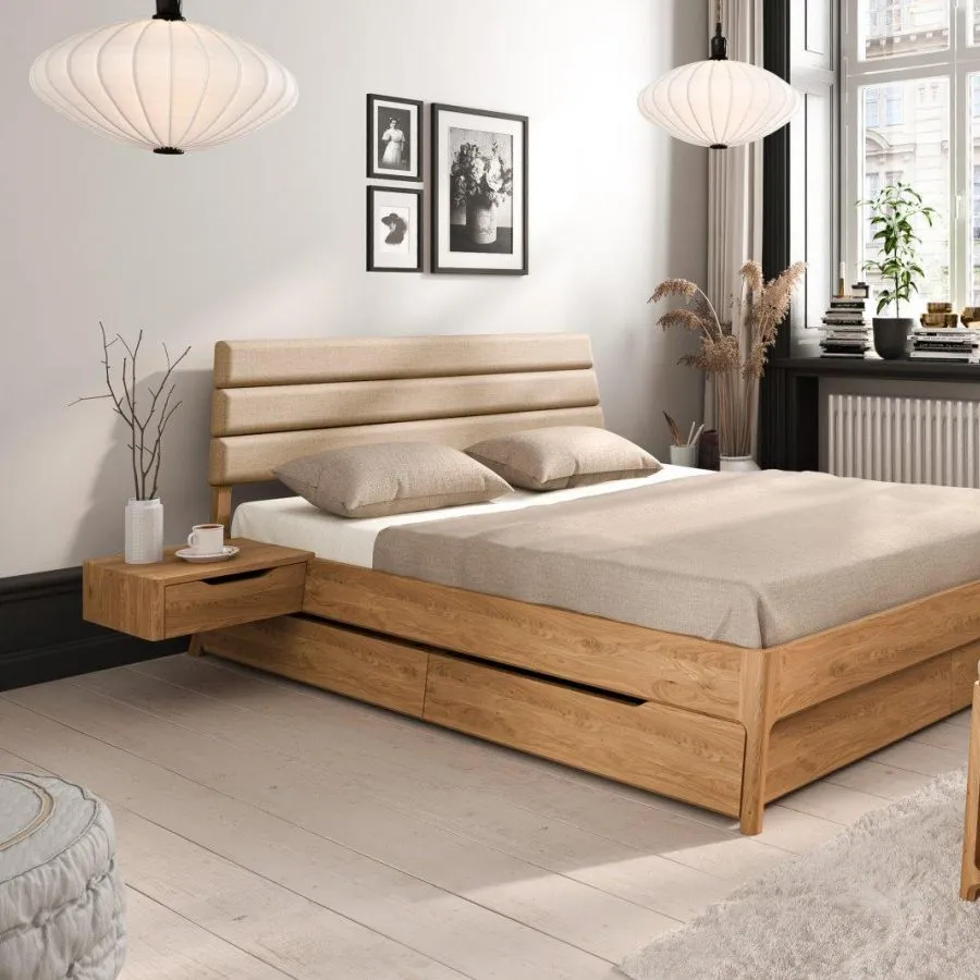 Table de chevet bois massif pour lit avec rangement collection TWIST