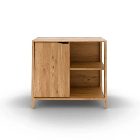Commode chêne 1 porte 2 niches de rangement collection TWIST