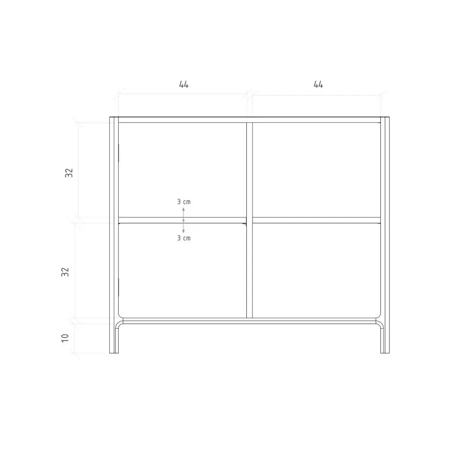 Dimensions commode chêne 1 porte 2 niches de rangement collection TWIST