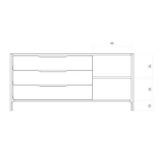 Dimensions commode en bois collection TWIST
