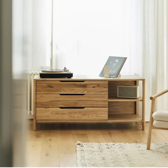 Commode chêne basse pour salon  collection TWIST