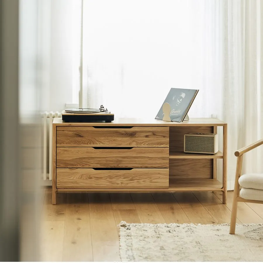 Commode chêne basse pour salon  collection TWIST
