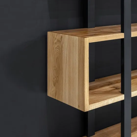 Bibliothèque design bois et noir collection EDGE