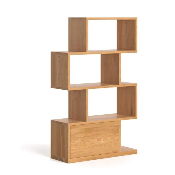 Bibliothèque chêne clair avec espaces de rangement collection DOMI