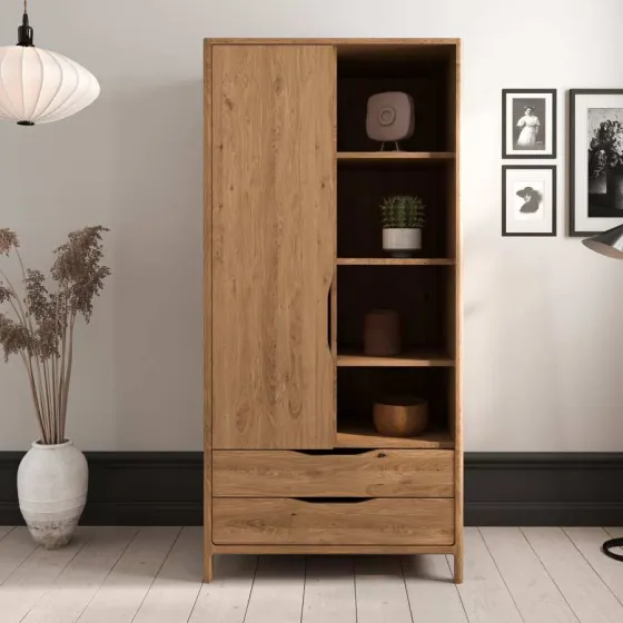 Armoire en chêne massif 1 porte  collection TWIST