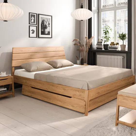Lit bois massif avec rangement moderne collection TWIST