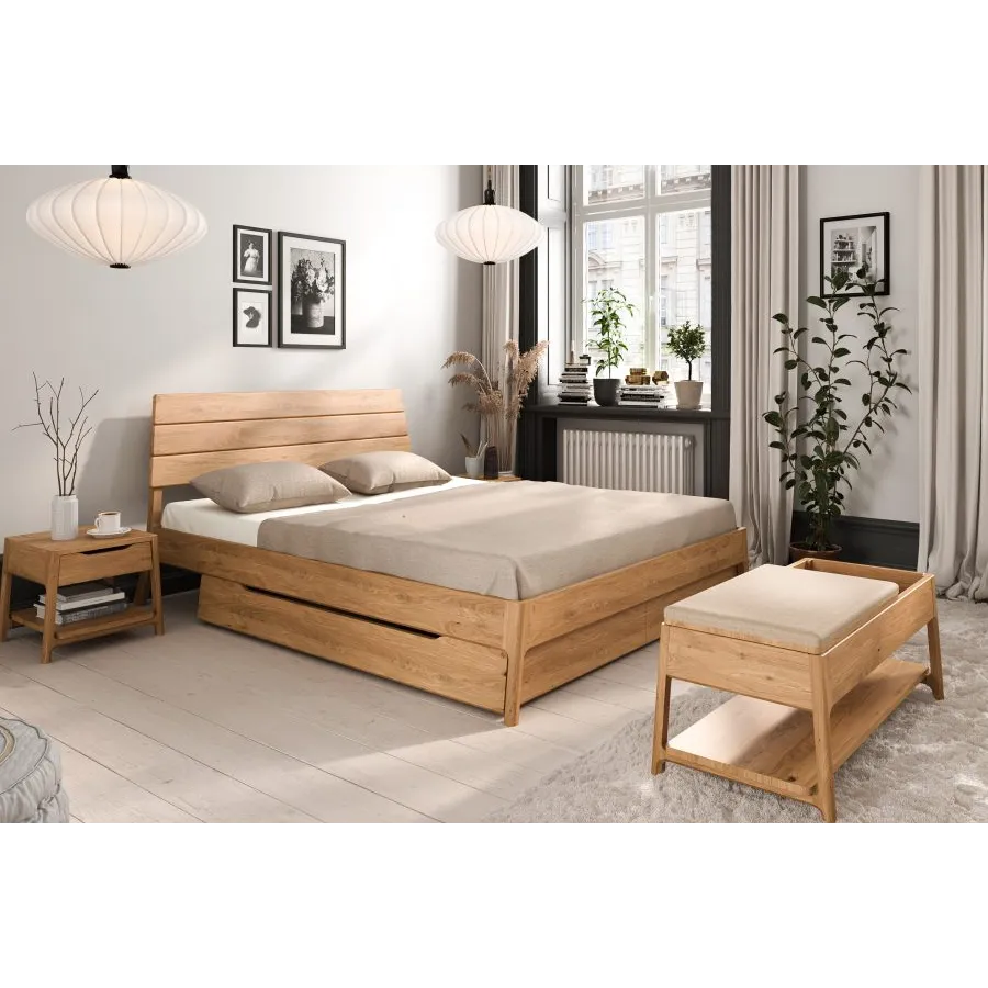 Lit bois massif avec rangement 160x200 collection TWIST