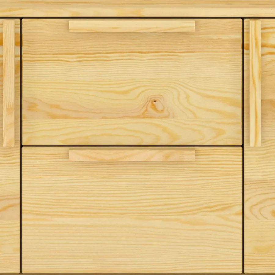 Commode pin massif avec pieds en bois massif collection AGA