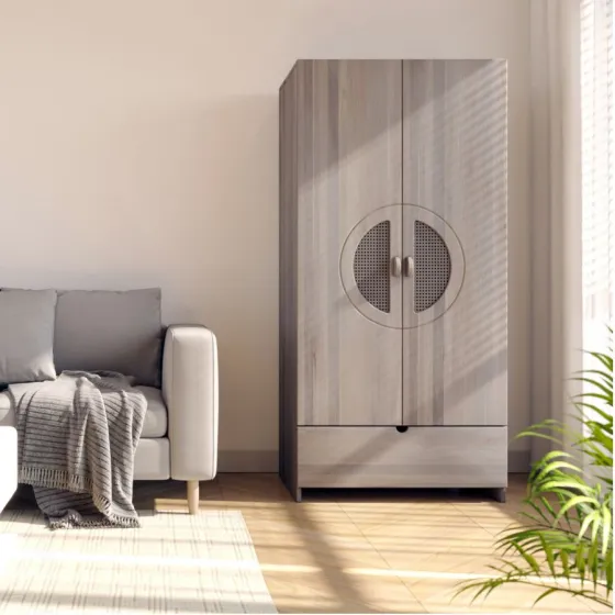 Armoire en chêne massif blanchi collection ANO