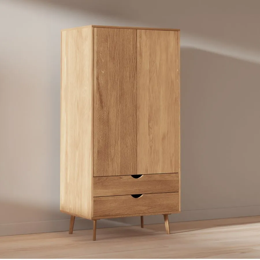 Armoire chêne massif 2 portes collection OSLO