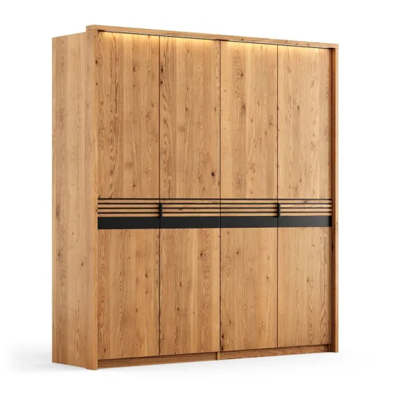 Armoire en chêne massif 4 portes collection Rivaro