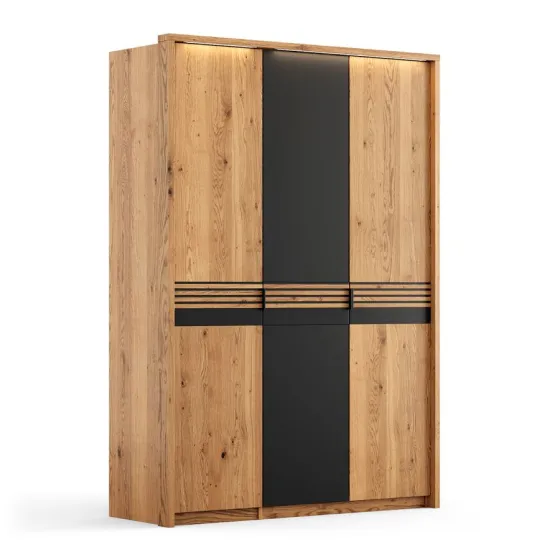 Etagère de rangement pour armoire en chêne massif Rivaro