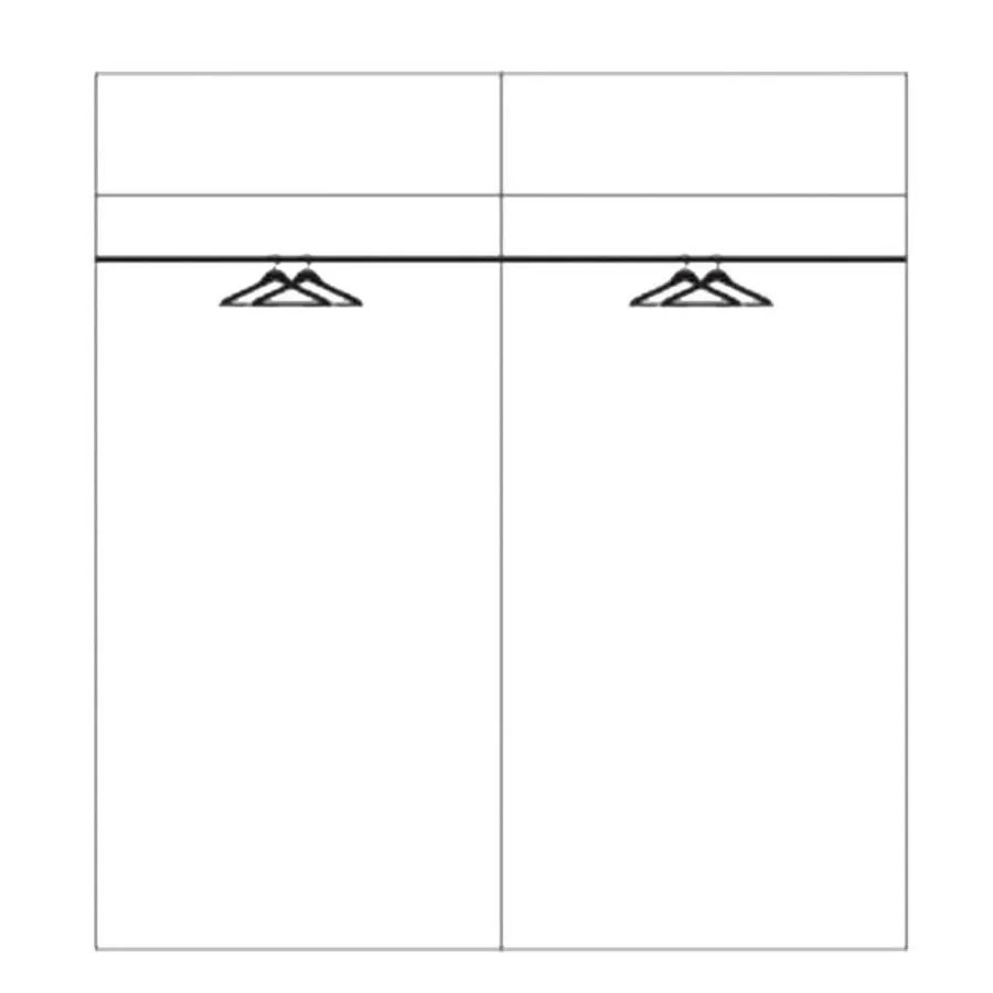 Armoire en chêne massif 4 portes avec éclairages LED Rivaro