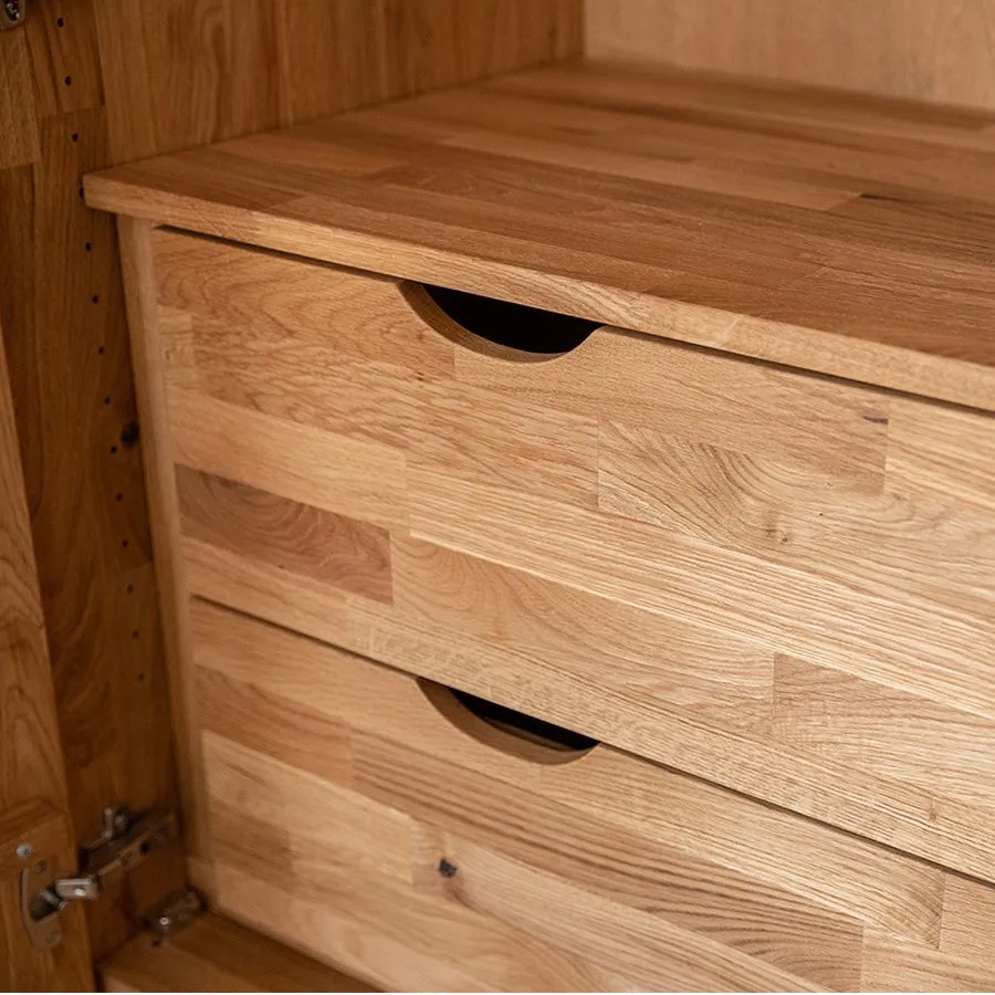Tiroirs de rangement interne pour Armoire en chêne massif Rivaro