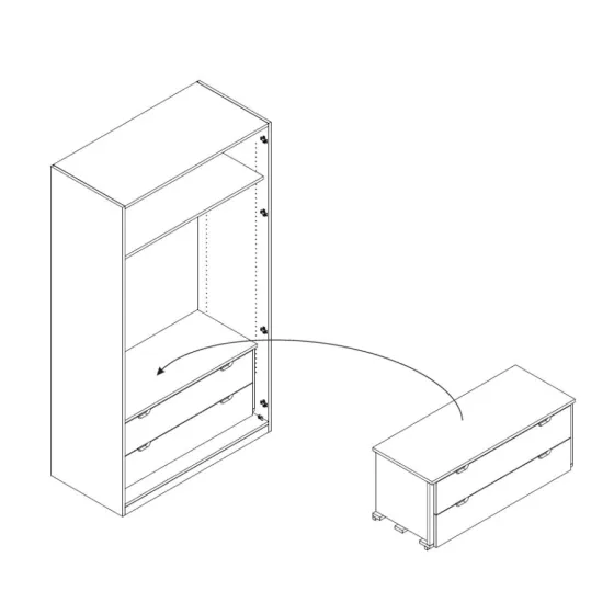 Tiroirs de rangement interne pour Armoire en chêne massif Rivaro