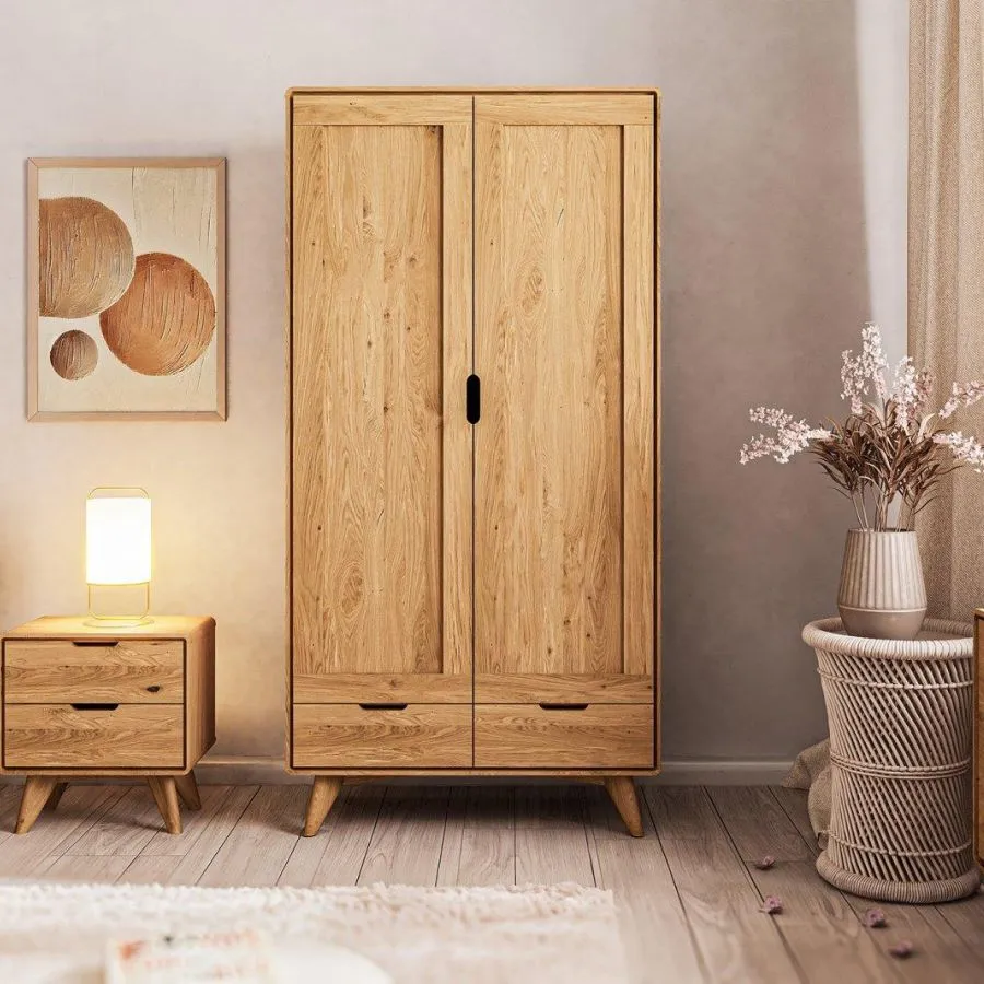 Armoire en chêne massif 90x45x180 cm collection Sven