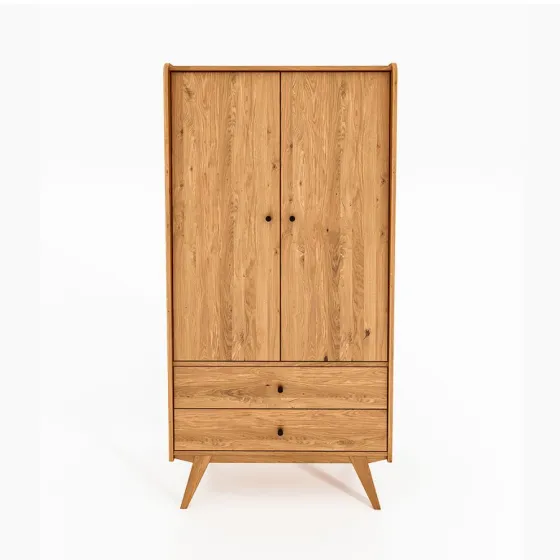 Armoire en chêne massif 2 portes 2 tiroirs collection Vintage