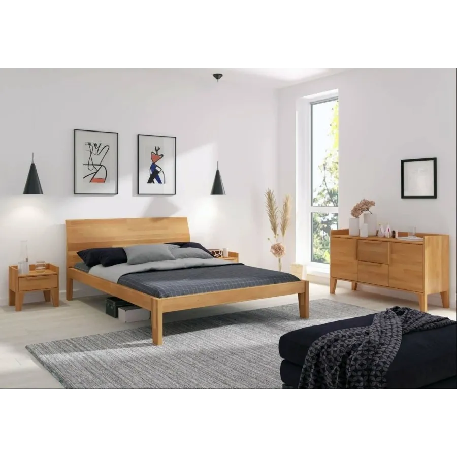 Table de nuit en bois naturel chambre adulte collection AGA