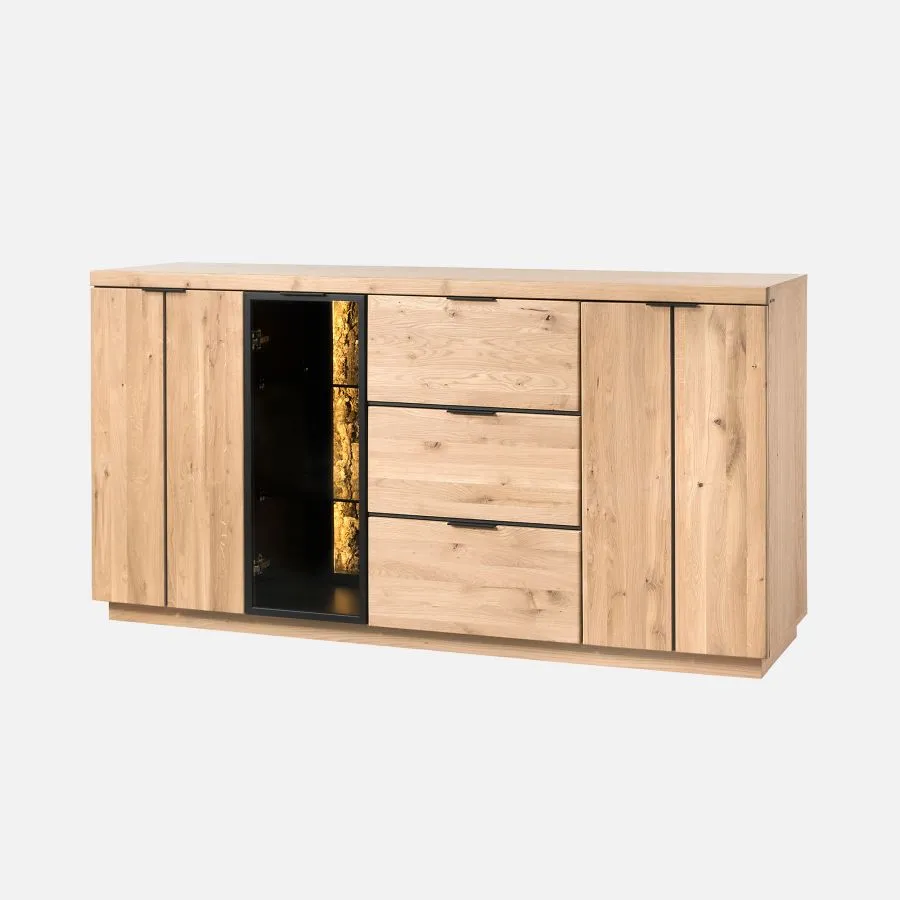 Buffet chêne clair avec LED collection Bianco