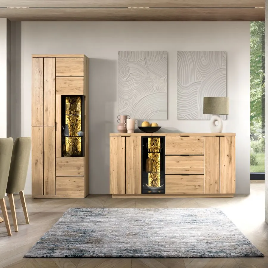 Buffet chêne clair pour salon collection Bianco