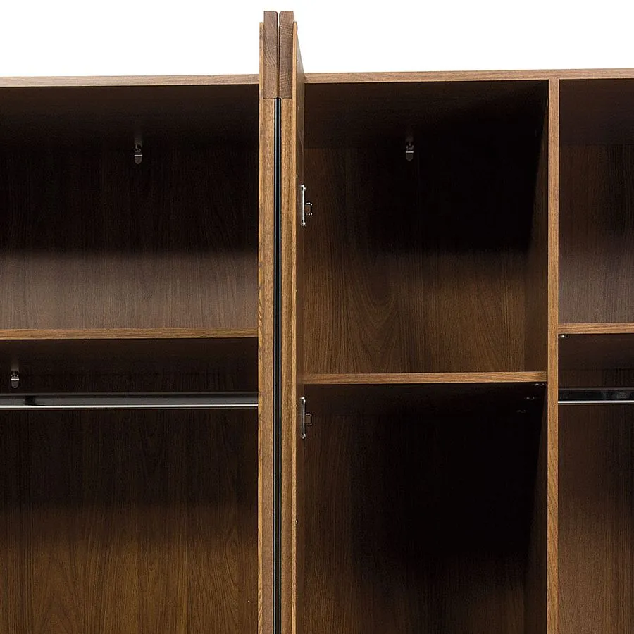 Armoire 4 portes en chêne massif avec niches de rangement collection BAROS
