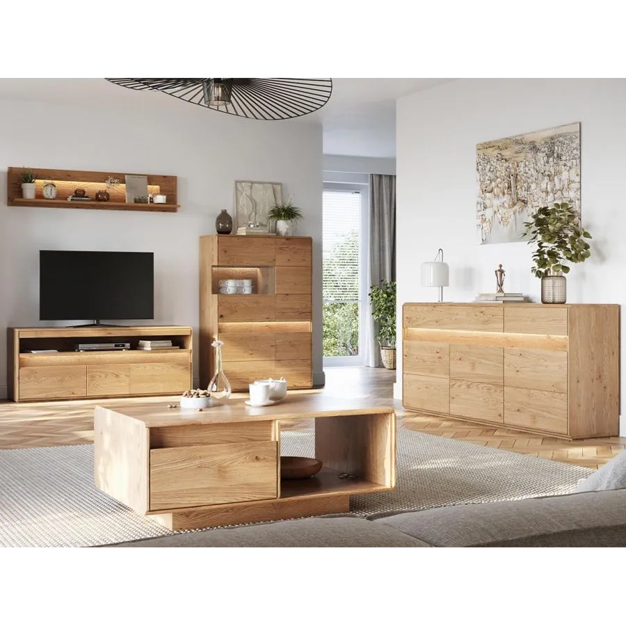 Buffet chêne massif pour salon collection Laviano