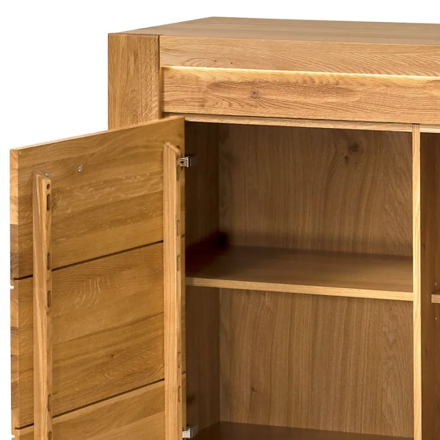 Buffet chêne clair avec niches de rangement collection Baros