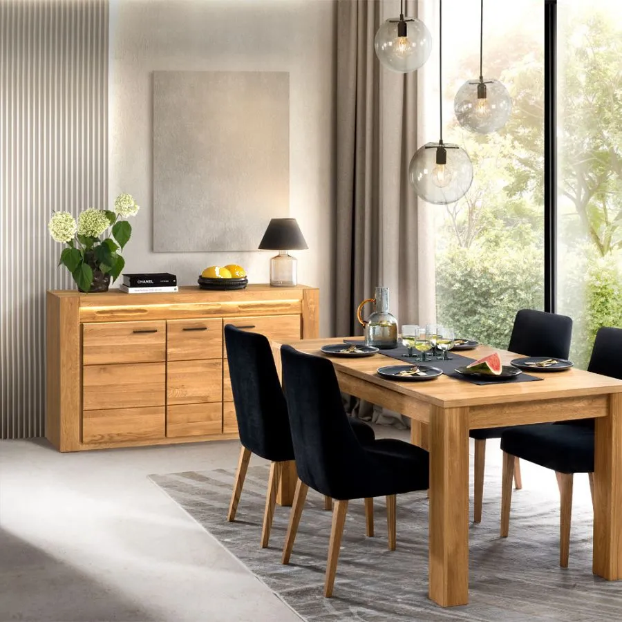 Buffet chêne clair pour ameublement  salle à manger collection Baros