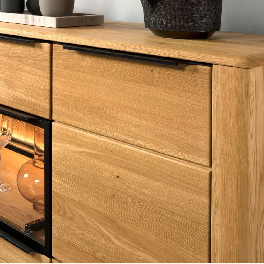 Buffet chêne naturel avec LED collection Tivoli