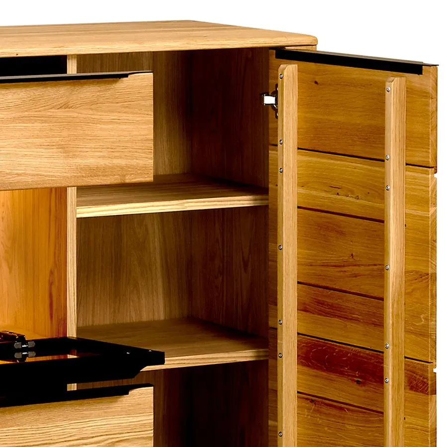 Buffet bois chêne massif avec LED collection Tivoli