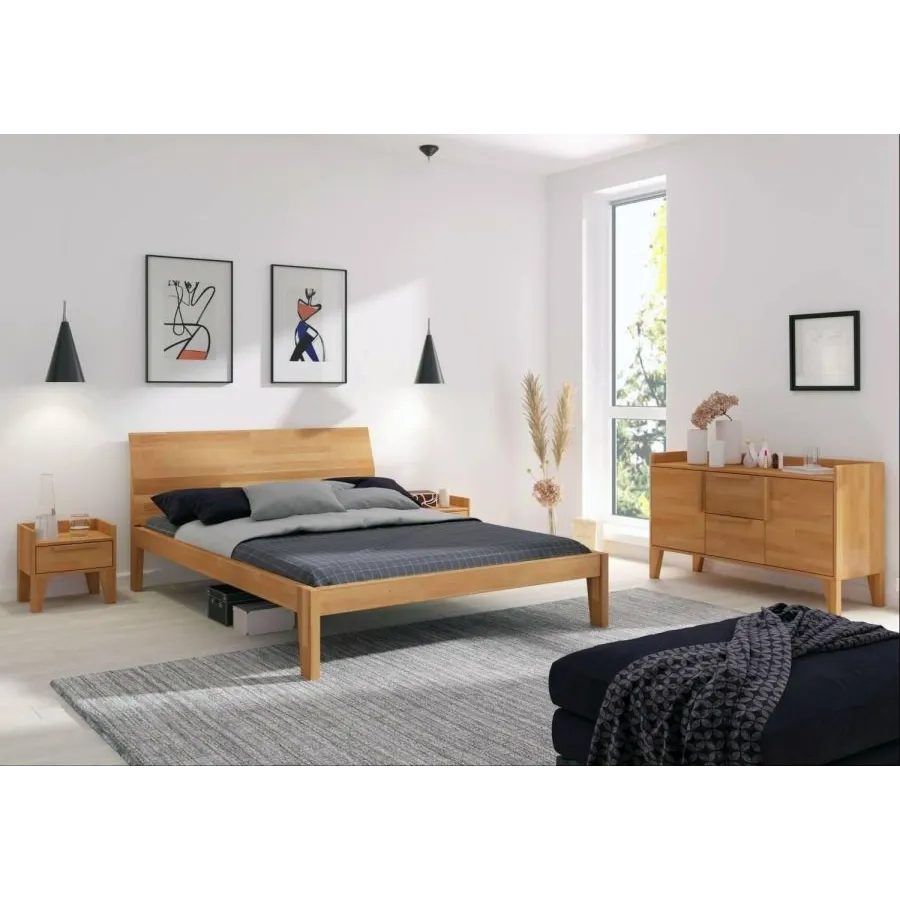 Lit en bois massif 160x200 pour chambre adulte collection AGA