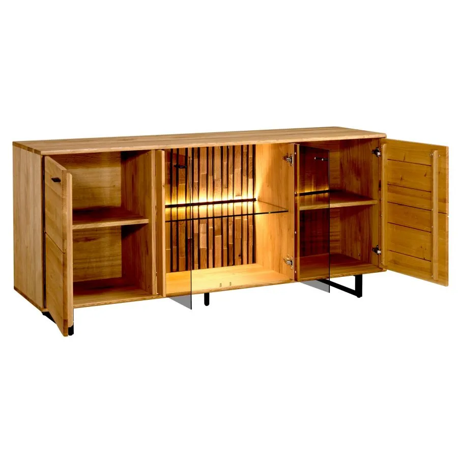 Buffet en chêne naturel avec LED collection Florenza