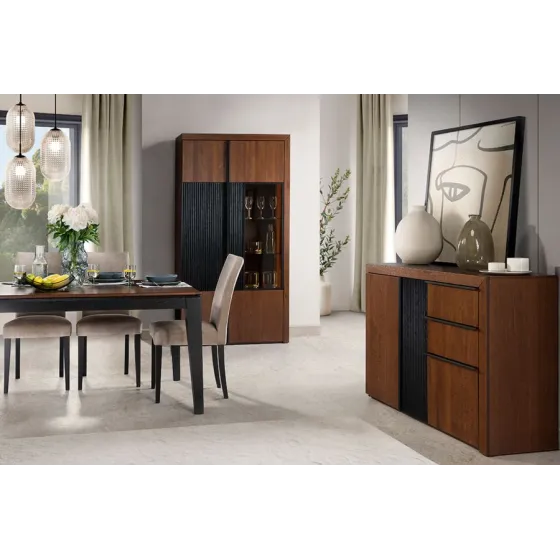 Buffet chêne foncé pour salle à manger collection Milano