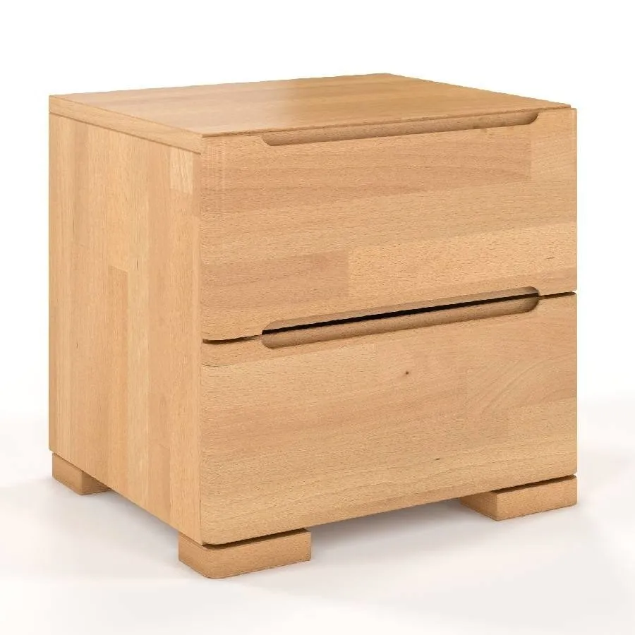 Chevet en bois massif 2 tiroirs collection NOTTE
