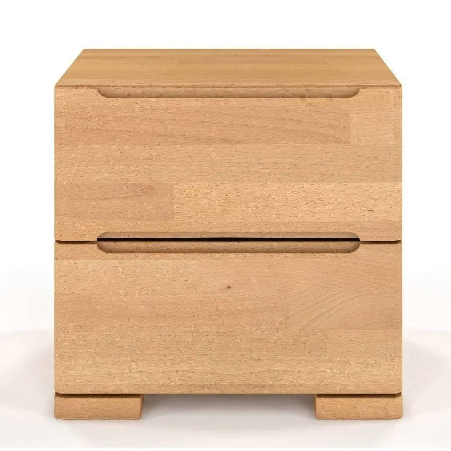 Chevet en bois 100% massif 2 tiroirs collection NOTTE