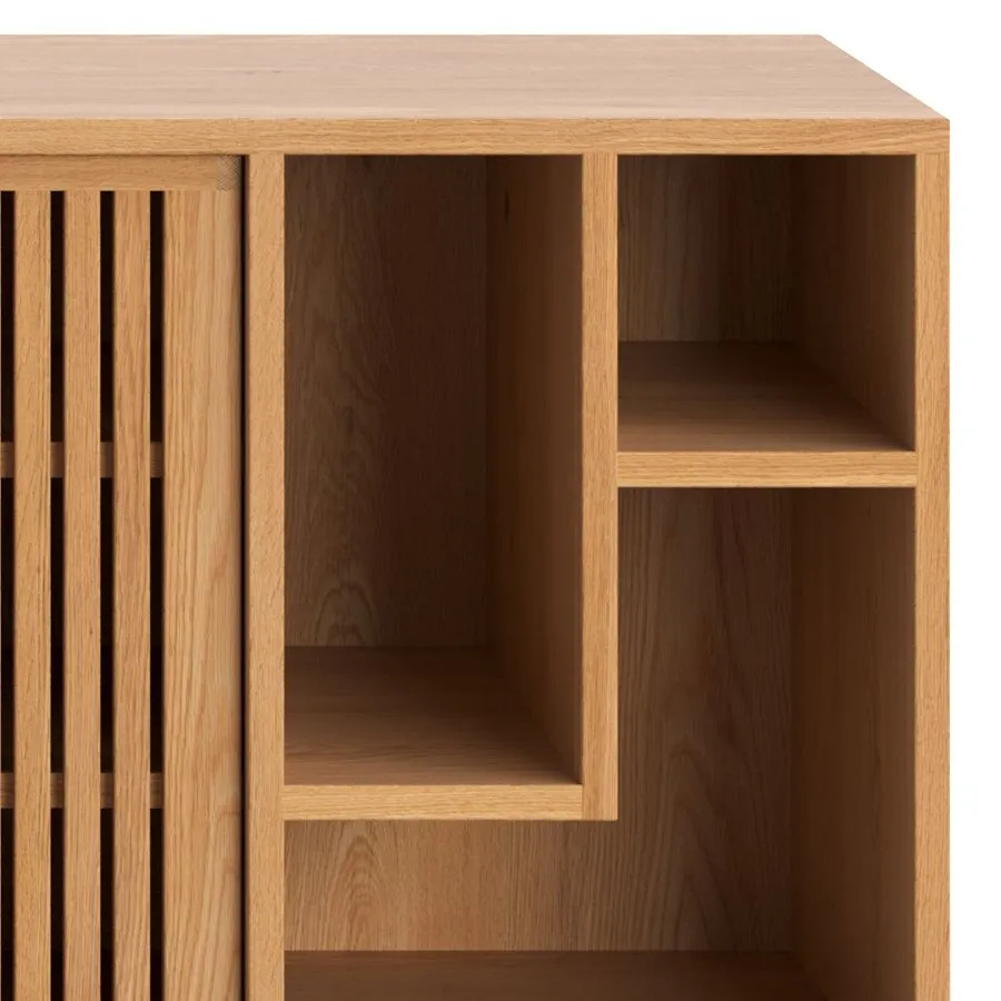 Buffet chêne massif design avec espaces de rangement collection CONTI