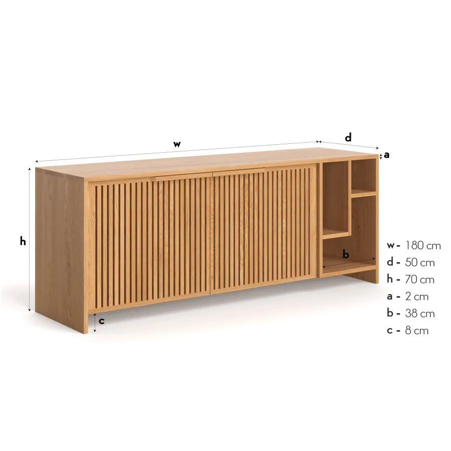 Buffet chêne massif design 200 cm collection CONTI
