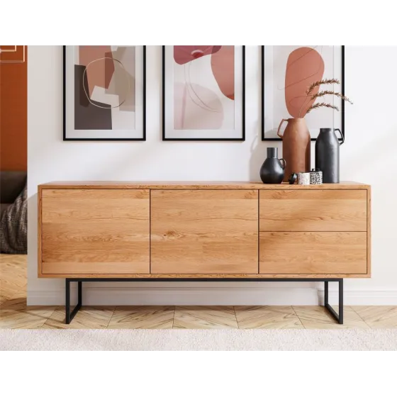 Buffet chêne massif naturel bas design collection Mill