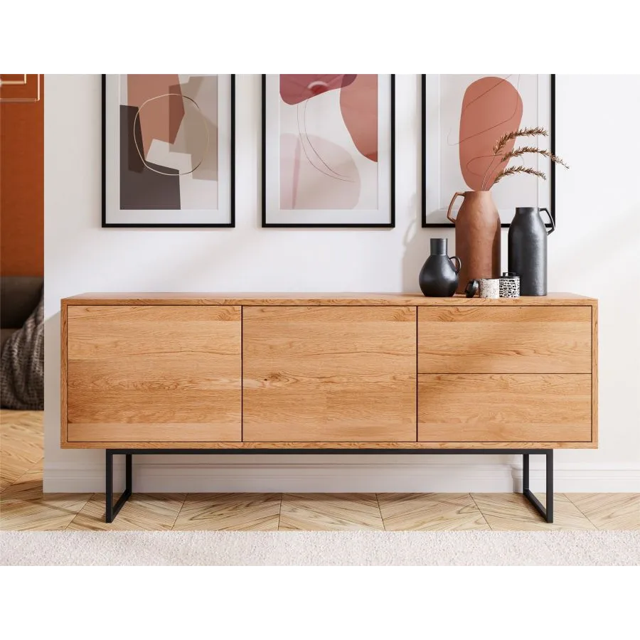 Buffet chêne massif naturel bas design collection Mill