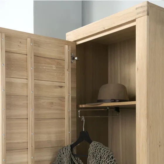Armoire en bois 1 porte avec étagère de rangement collection MILO