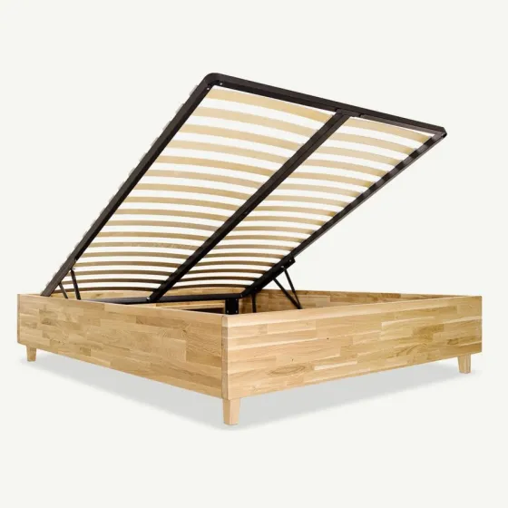 Lit coffre en bois chêne naturel collection Frame
