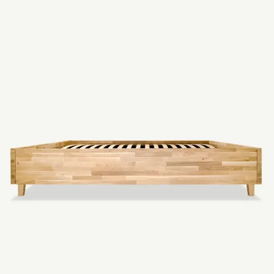 Lit coffre en bois massif naturel collection FRAME
