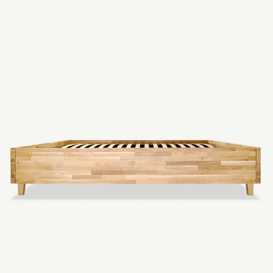 Lit coffre en bois massif naturel collection FRAME
